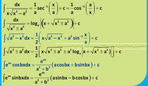 integration formula two iit jee integration
